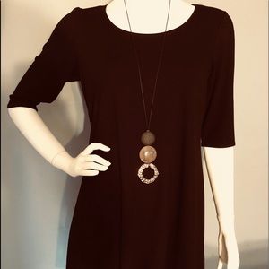 Eileen Fisher Long Black Tunic with 3-4 Sleeves